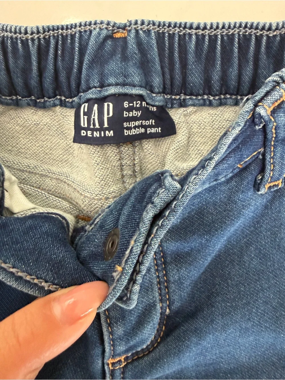 NWOT Baby GAP Dark Blue Elastic Waist Denim Joggers